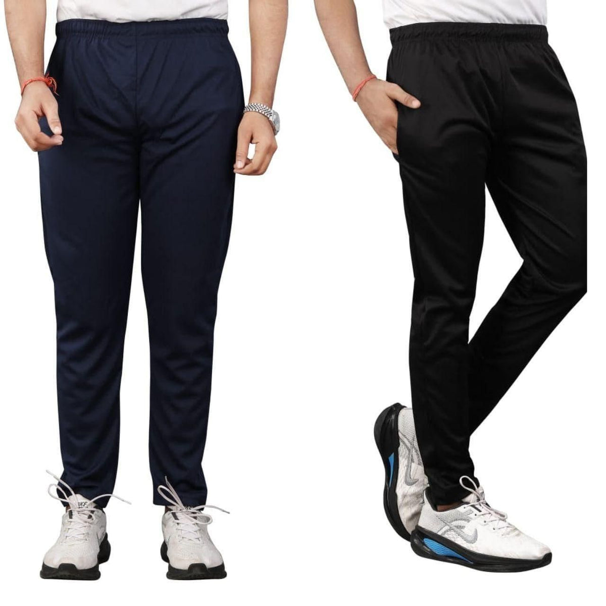 Combo Dark grey & Black Men's NS Lycra Track Pants ( pack of 2) - CL-GO-504