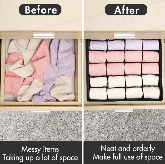 24-Grid Drawer Organizer Box – Multipurpose Storage & Space-Saving Organizer