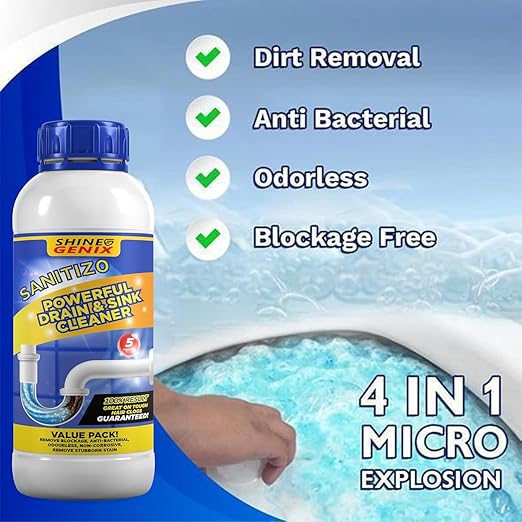 Sink Cleaner Powder Unblocker Pipe Blockage Cleaner, BUY 1 GET 3 FREE