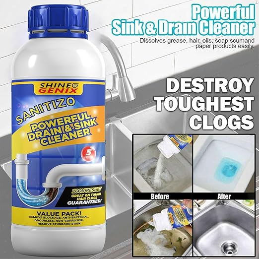 Sink Cleaner Powder Unblocker Pipe Blockage Cleaner, BUY 1 GET 3 FREE