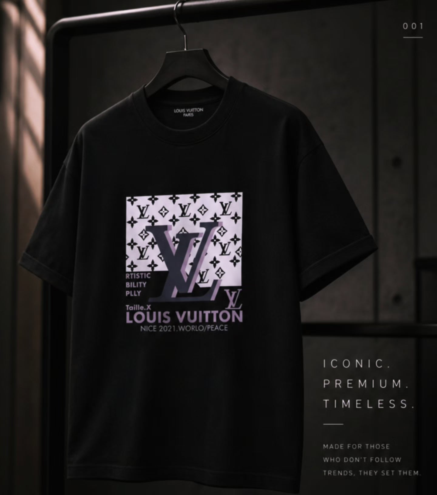 Premium Luxury-Inspired Monogram Oversized T-Shirt